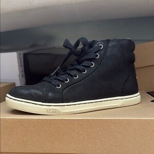 UGG Black Casual Sneakers with White Soles